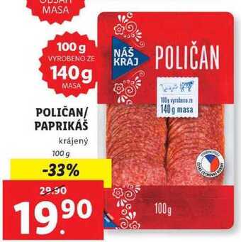 Lidl Poličan/paprikáš, 100 g nabídka