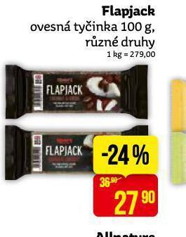 Teta Flapjack ovesná tyčinka nabídka