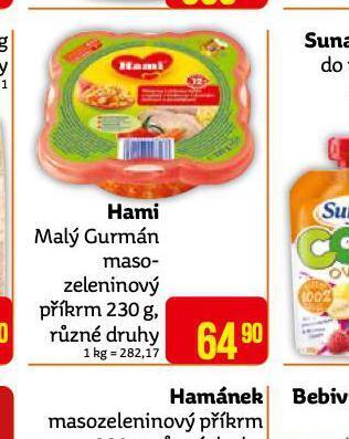 Teta Hami malý gurmán masozeleninový příkrm nabídka