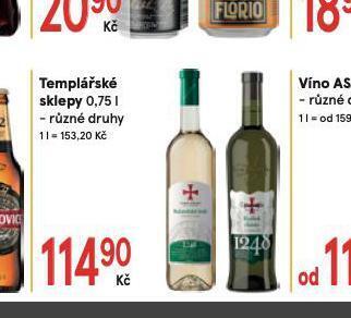 Žabka Templářské sklepy nabídka