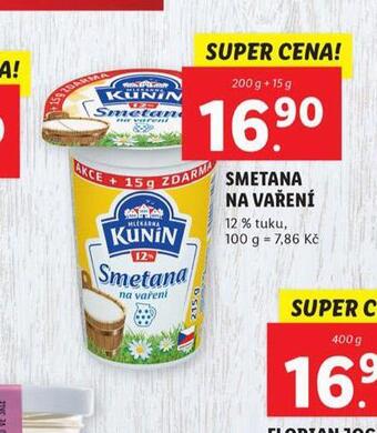 Lidl Kunín smetana na vaření nabídka
