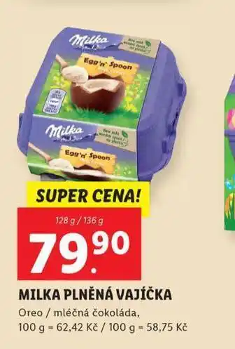 Lidl Milka plněná vajíčka nabídka