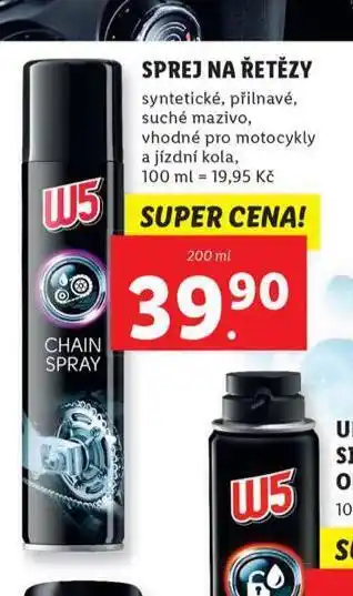 Lidl W5 sprej na řetězy nabídka