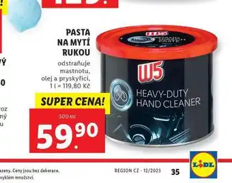 Lidl W5 pasta na mytí rukou nabídka