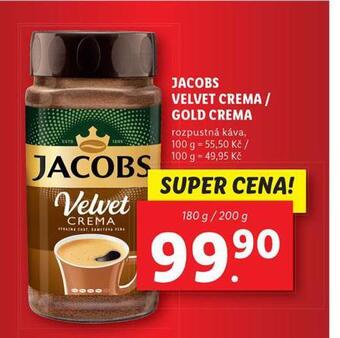 Lidl Jacobs velvet crema / gold crema nabídka