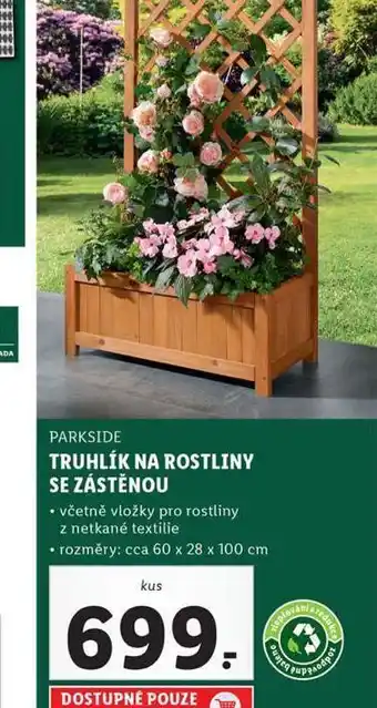 Truhlík na rostliny se zástěnou