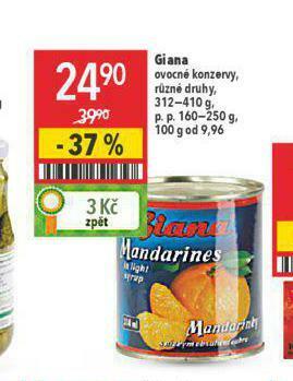 Globus Giana ovocné konzervy nabídka