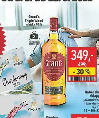Globus Grant&#039;s triple wood whisky nabídka
