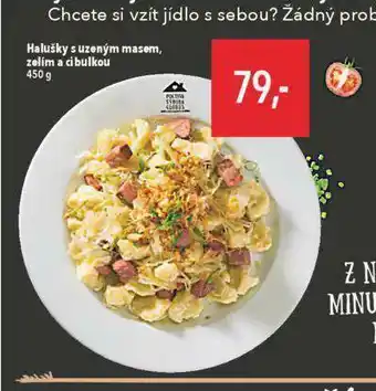 Globus Halušky s uzeným masem, zelím a cibulkou nabídka