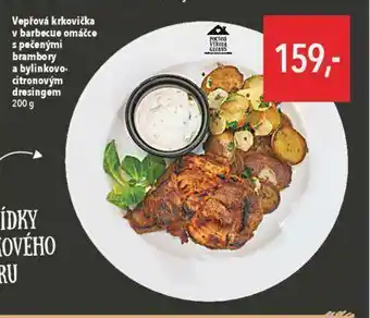 Globus Vepřová krkovička v barbecue omáčce s pečenými brambory nabídka