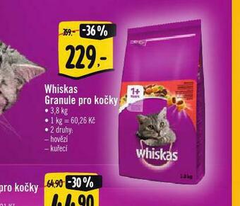 Albert Whiskas granule pro kočky nabídka