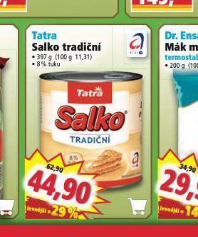 Norma Tatra salko tradiční nabídka