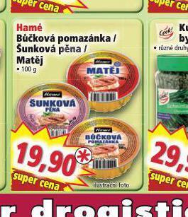 Norma Hamé bůčková pomazánka nabídka