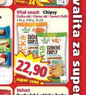 Norma Vital snack chipsy nabídka