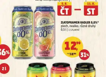 Penny Market Zlatopramen 0,0% radler nabídka