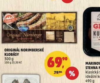 Penny Market Originál norimberské klobásy nabídka