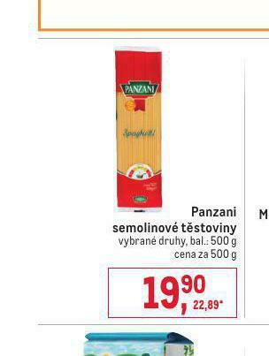 Makro Panzani těstoviny nabídka