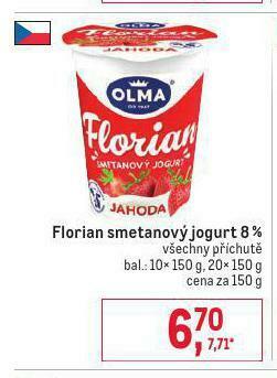 Makro Florian smetanový jogurt nabídka