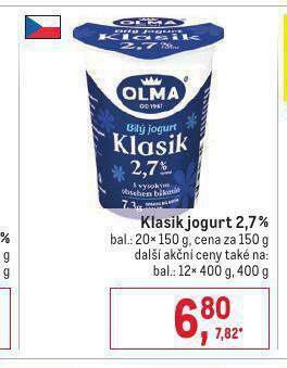 Makro Klasik jogurt nabídka