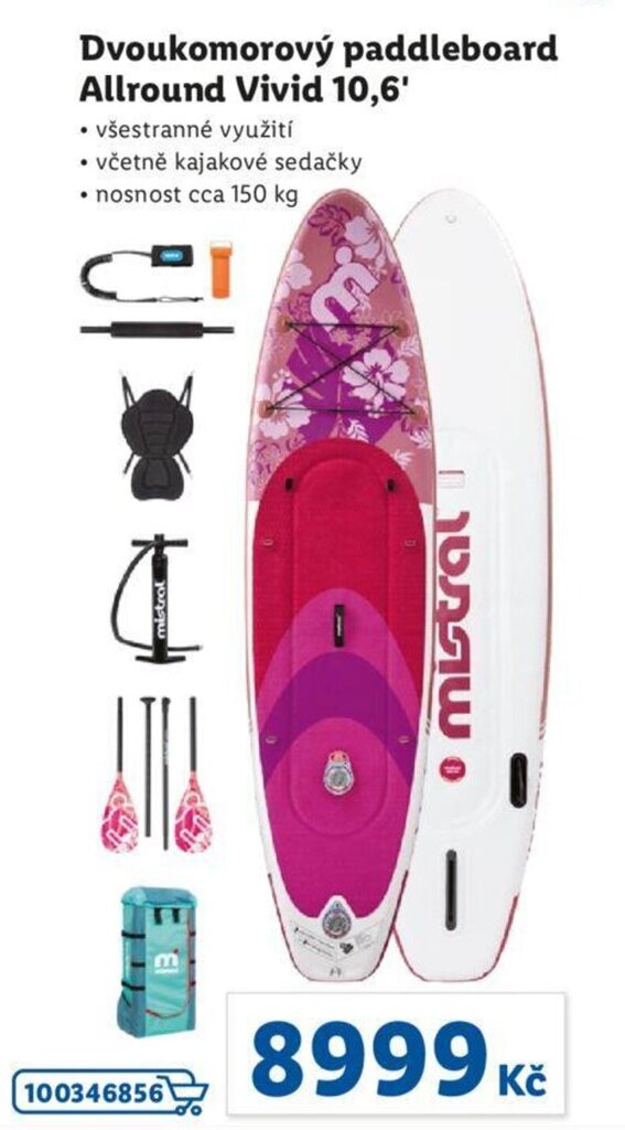 Mistral Dvoukomorový paddleboard Allround Vivid 10,6' nabídky v Lidl