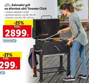 Lidl Grill Master Zahradní grill na dřevěné uhlí Toronto Click nabídka