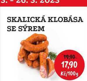RABBIT řeznictví Skalická klobása se sýrem 100g nabídka