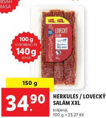 Lidl Herkules / lovecký salám xxl, 150 g nabídka