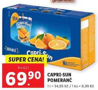 Lidl Capri-sun pomeranč, 10x 0,2 l nabídka