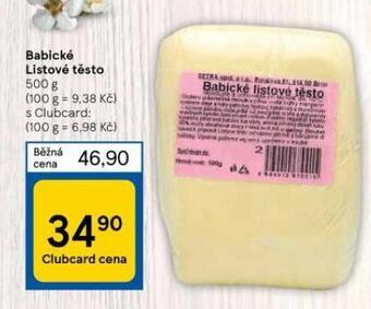 Tesco Babické listové těsto nabídka