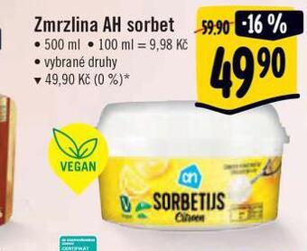 Albert Zmrzlina ah sorbet nabídka