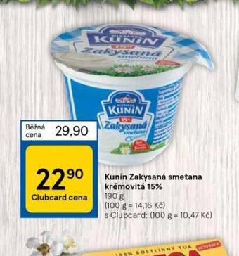 Tesco Kunín zakysaná smetana nabídka