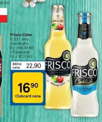 Tesco Frisco cider nabídka