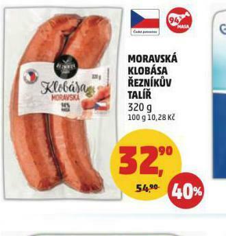 Penny Market Moravská klobása nabídka