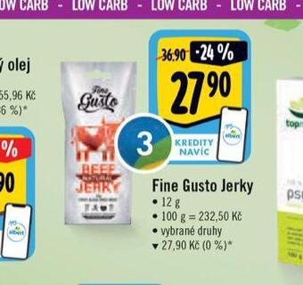 Albert Fine gusto jerky nabídka