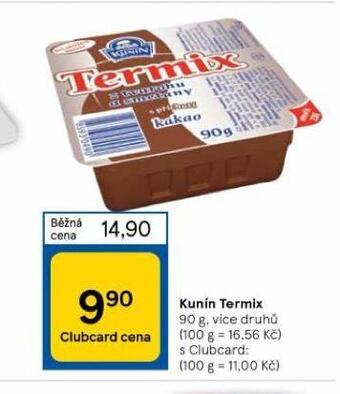 Tesco Kunín termix nabídka