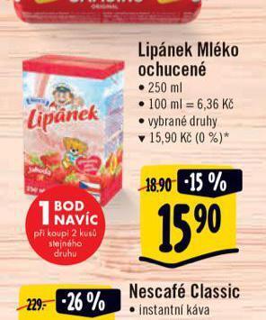 Albert Lipánek mléko ochucené nabídka