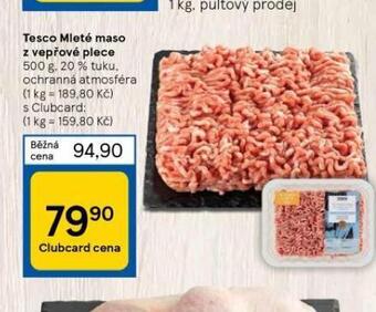 Tesco Mleté maso z vepřové plece nabídka