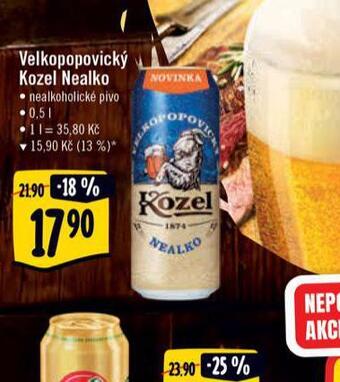 Albert Velkopopovický kozel nealko nabídka