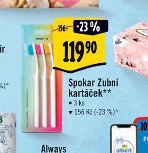 Albert Spokar zubní kartáček nabídka
