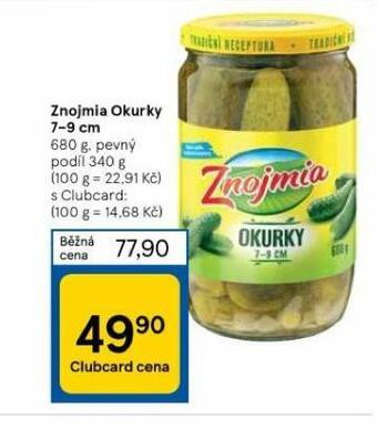 Tesco Znojmia okurky nabídka