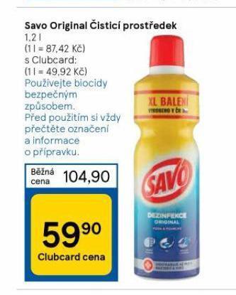 Tesco Savo čisticí prostředek nabídka