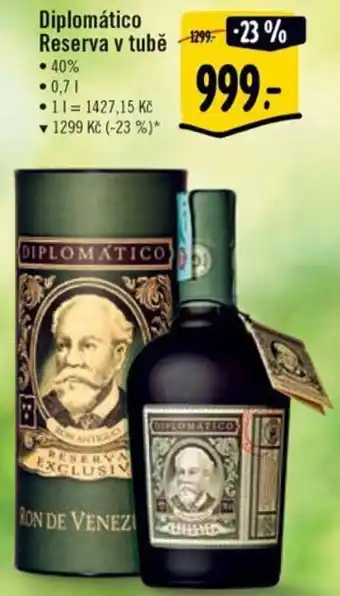 Albert Diplomático Reserva v tubě 40% 0,7l nabídka