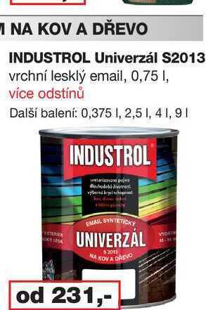Barvy a laky drogerie Industrol univerzál s2013 vrchní lesklý email, 0,75l nabídka