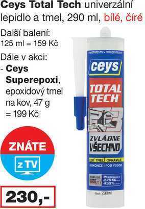 Barvy a laky drogerie Ceys total tech univerzální lepidlo a tmel, 290 ml, bílé, číré nabídka