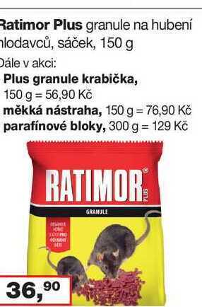 Barvy a laky drogerie Ratimor plus granule na hubení hlodavců, sáček, 150 g nabídka