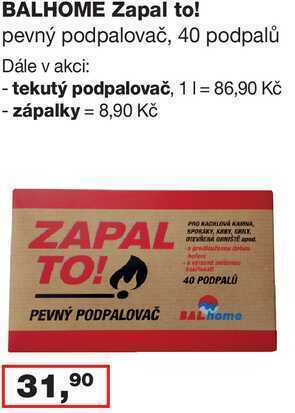 Barvy a laky drogerie Balhome zapal to! pevný podpalovač, 40 podpalů nabídka