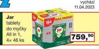 Ráj drogerie Jar tablety do myčky all in 1, 4x 46 ks nabídka