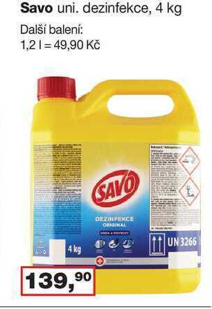 Ráj drogerie Savo uni. dezinfekce, 4 kg nabídka