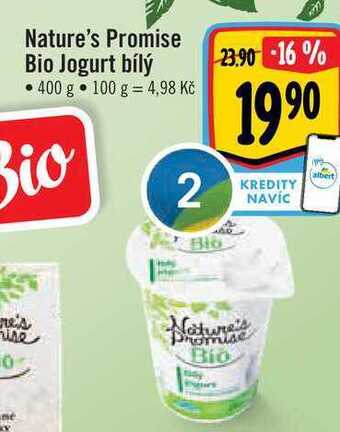 Albert Nature's promise bio jogurt bílý 400 g nabídka