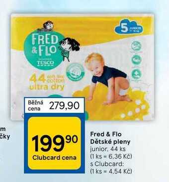 Tesco Fred & flo dětské pleny junior, 44 ks nabídka